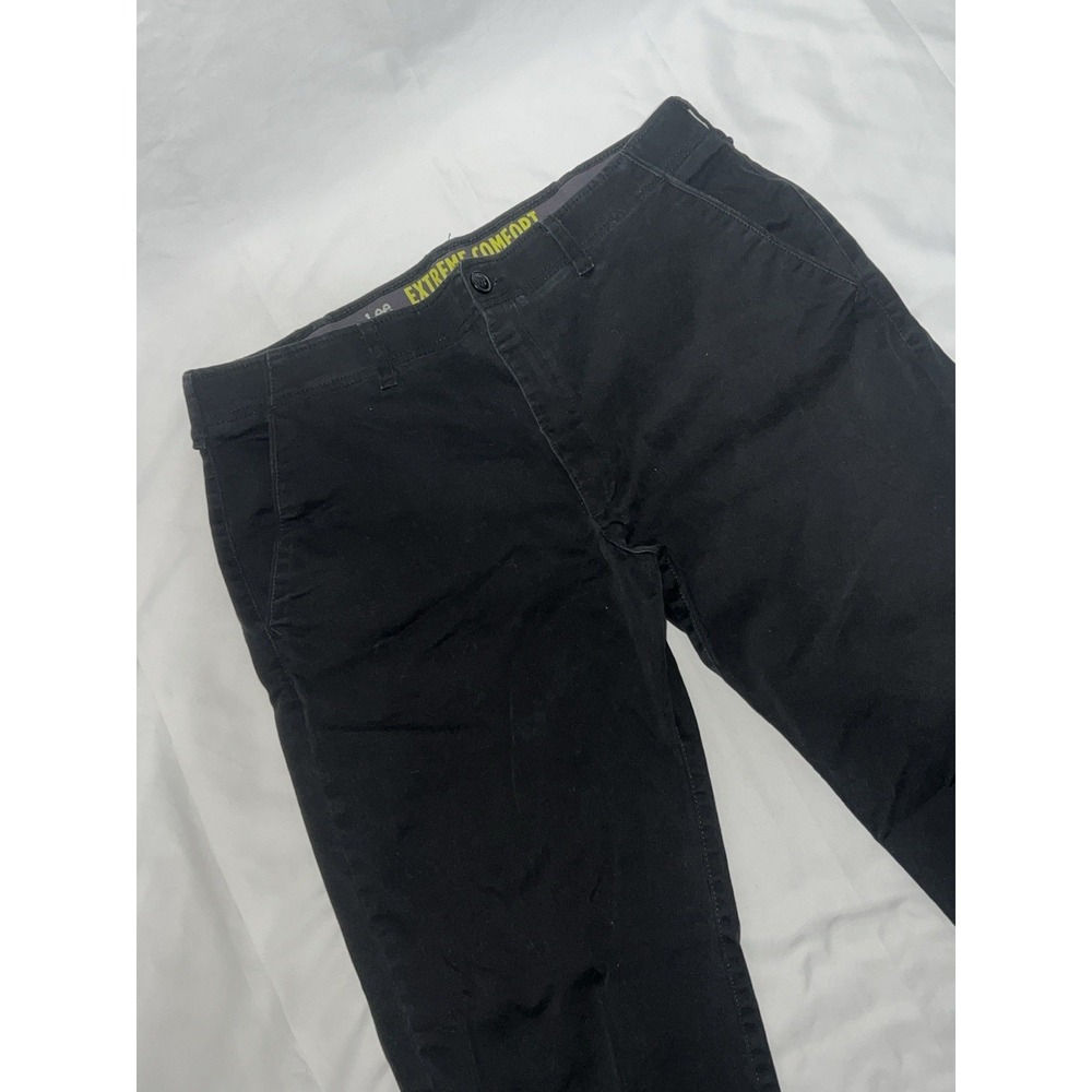 Men's Lee Extreme Comfort Black Straight Fit Pants 36x34 Cotton Blend Read